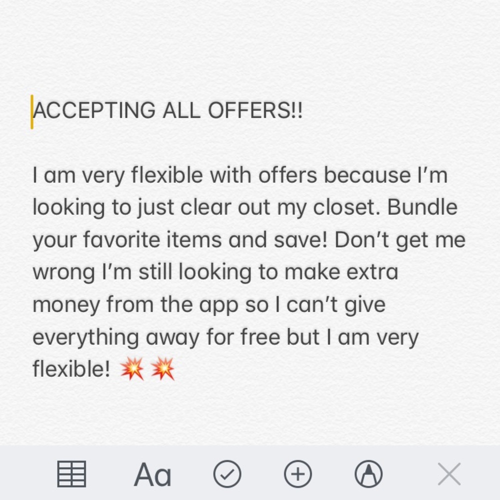 Accepting offers!